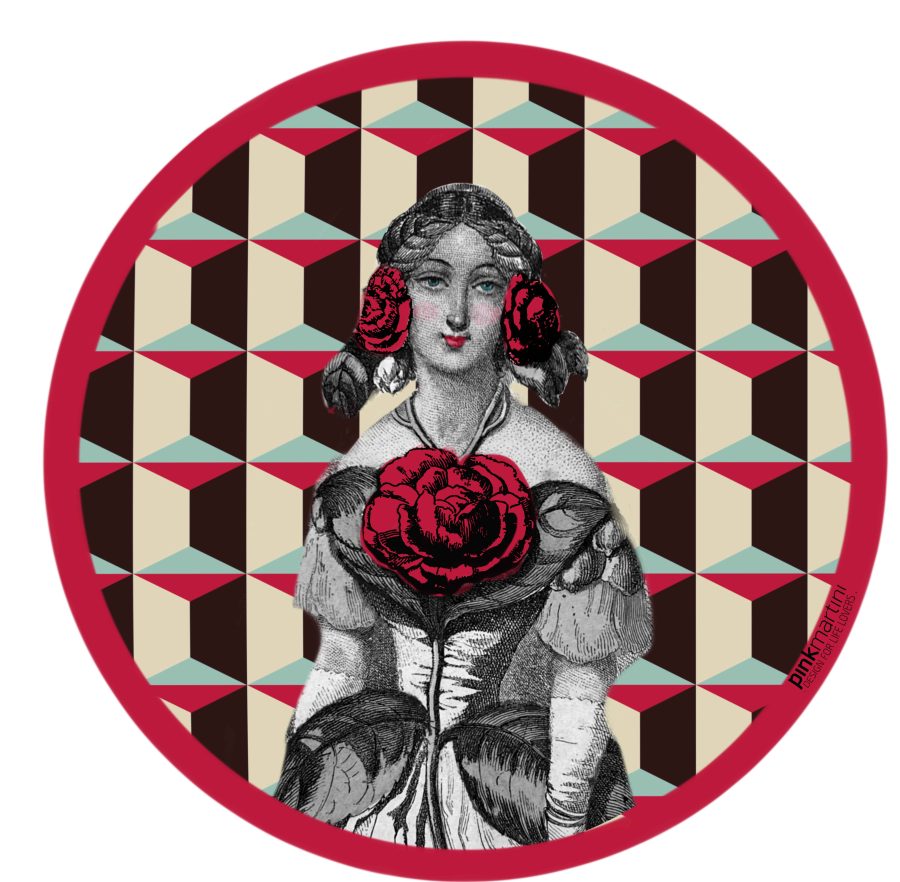 set tovagliette americana rotonda camelia - PINK MARTINI