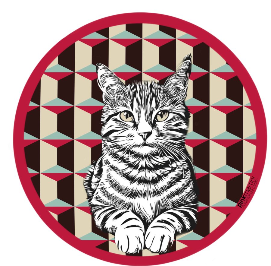 set tovagliette americana rotonda gattone - PINK MARTINI