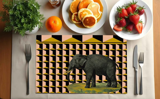 set tovagliette americane rettangolare Elefante - PINK MARTINI