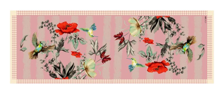 runner policanva colibrì barbie 160x50 - PINK MARTINI